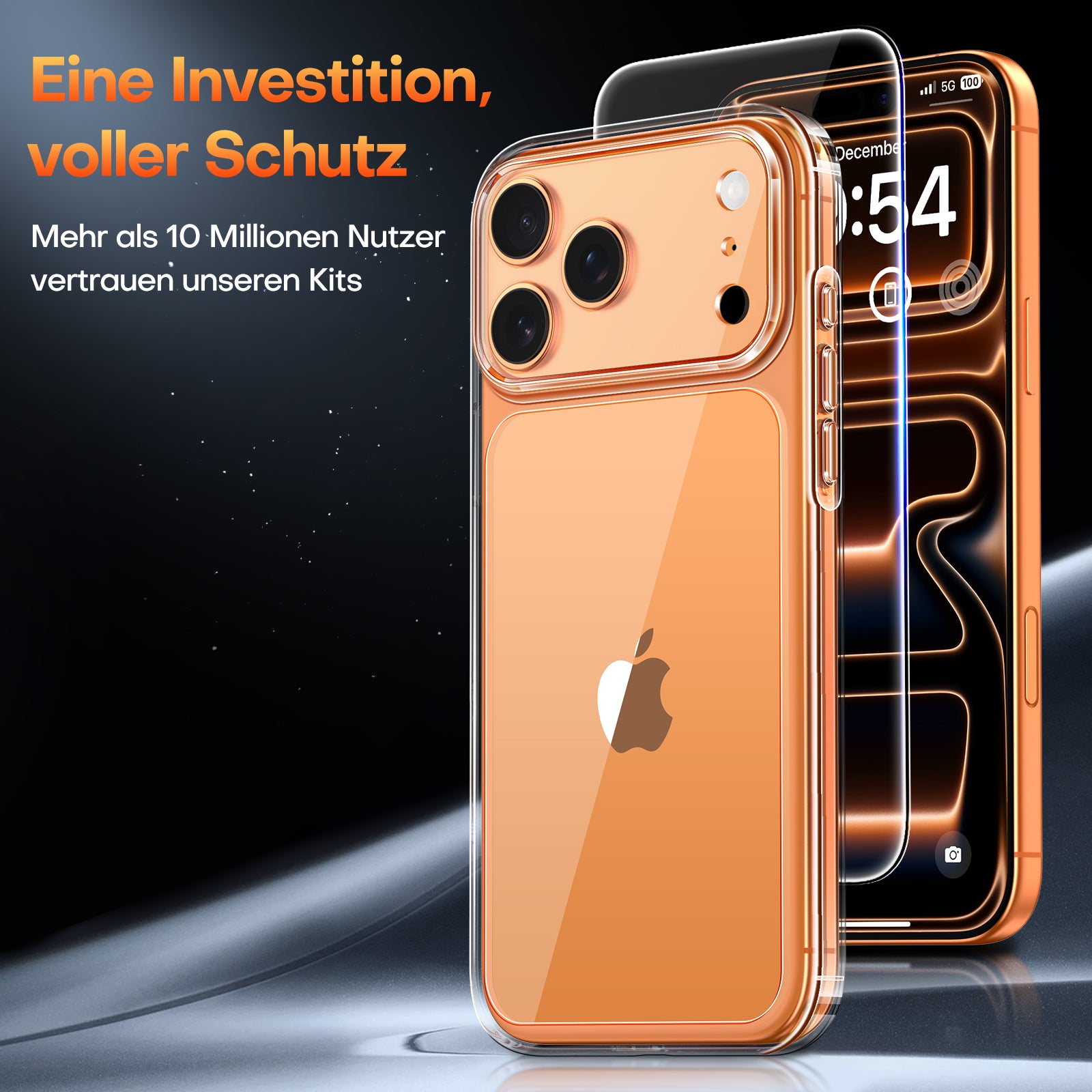 TAURI for iPhone 17 Pro Case, Full Camera Protection with Screen Protector, Anti-Yellowing Military-Grade Protection Shockproof Slim Phone Case for iPhone 17 Pro, Clear