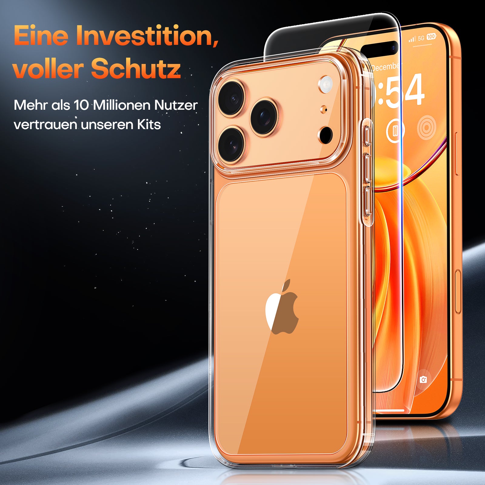 TAURI for iPhone 17 Pro Case, Full Camera Protection with Screen Protector, Anti-Yellowing Military-Grade Protection Shockproof Slim Phone Case for iPhone 17 Pro, Clear