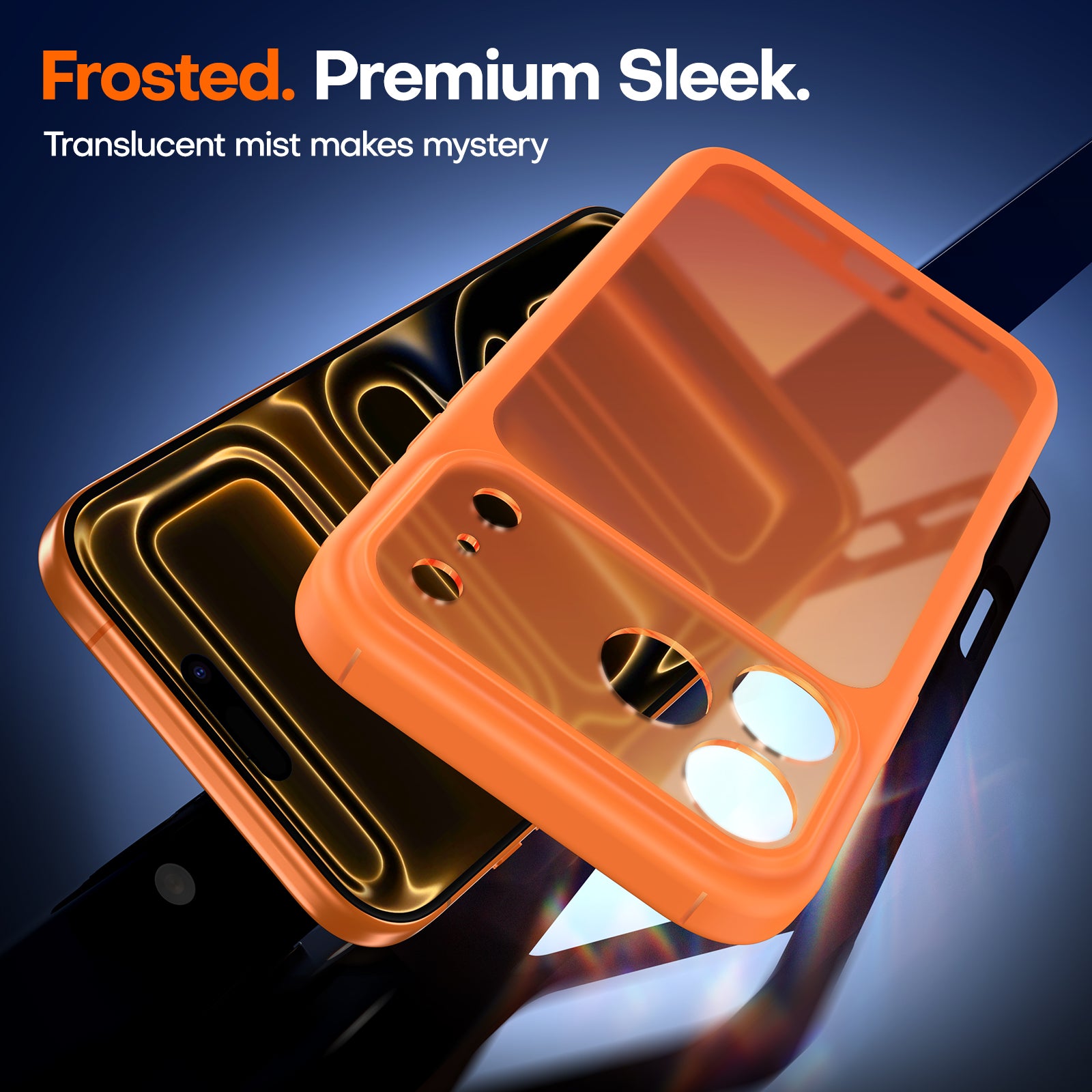 TAURI for iPhone 17 Pro Max Case, Full Camera Protection with Screen Protector, Translucent Matte Military-Grade Protection Shockproof Slim Phone Case for iPhone 17 ProMax, Matte Orange