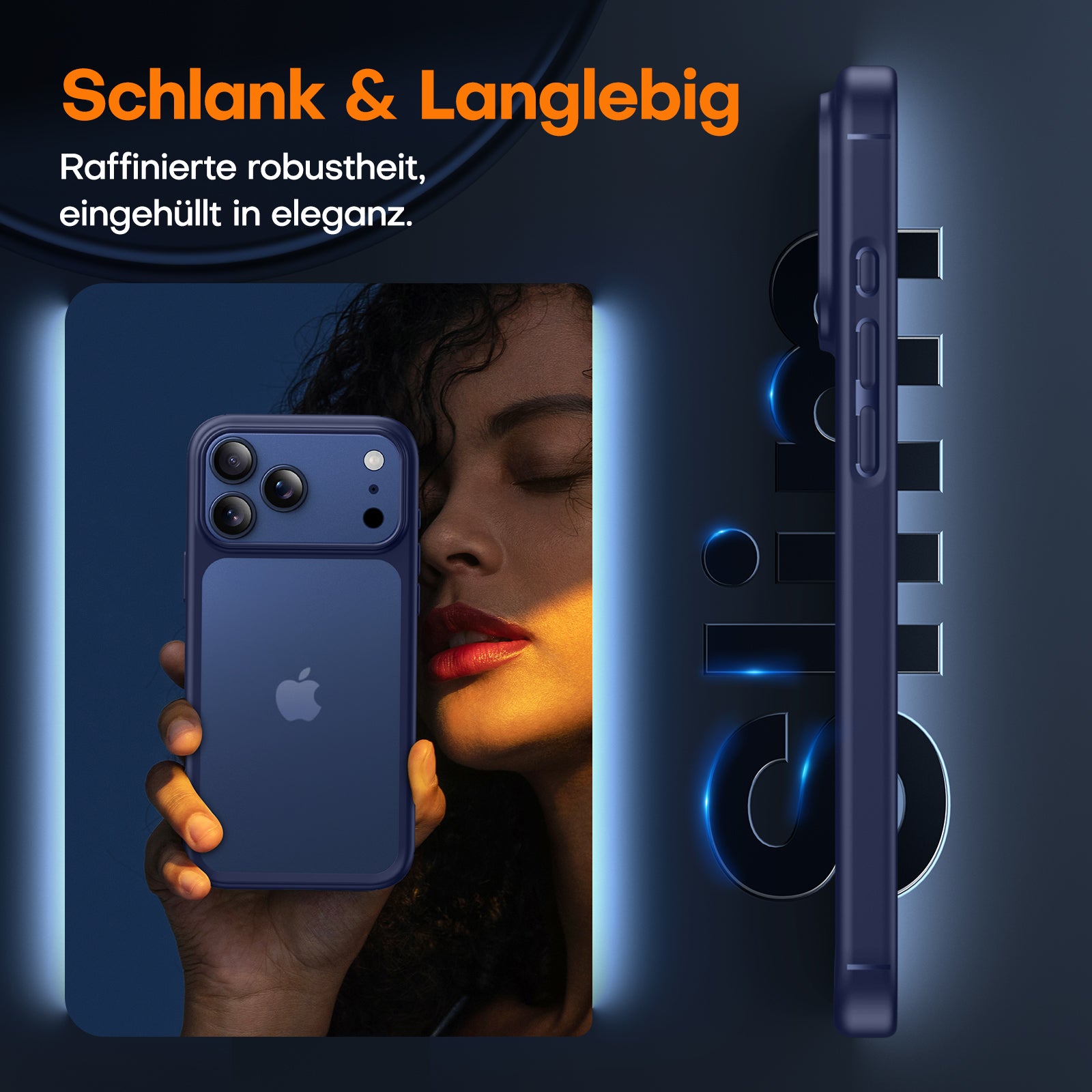 TAURI for iPhone 17 Pro Case, Full Camera Protection with Screen Protector, Translucent Matte Military-Grade Protection Shockproof Slim Phone Case for iPhone 17 Pro, Matte Blue