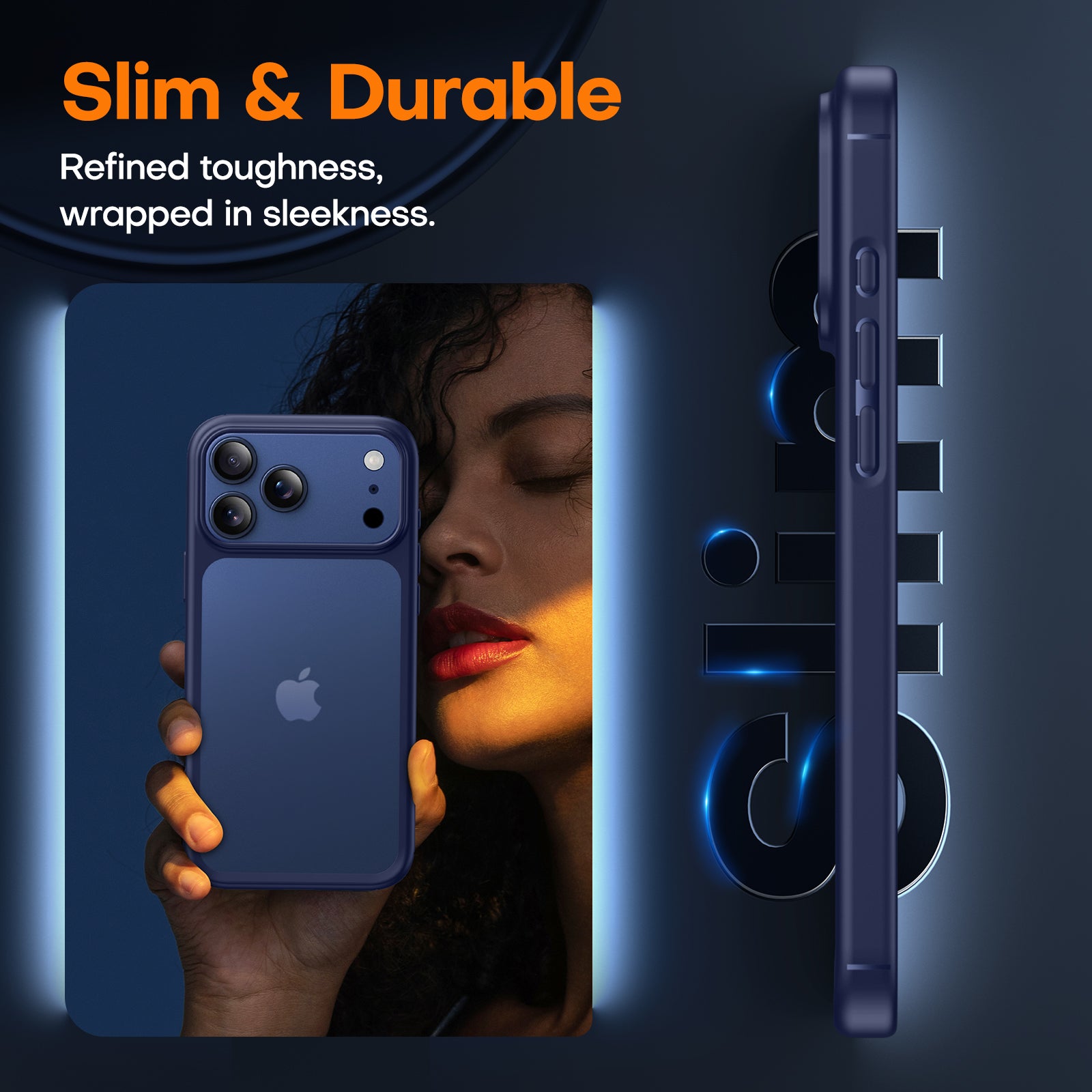 TAURI for iPhone 17 Pro Max Case, Full Camera Protection with Screen Protector, Translucent Matte Military-Grade Protection Shockproof Slim Phone Case for iPhone 17 ProMax, Matte Blue