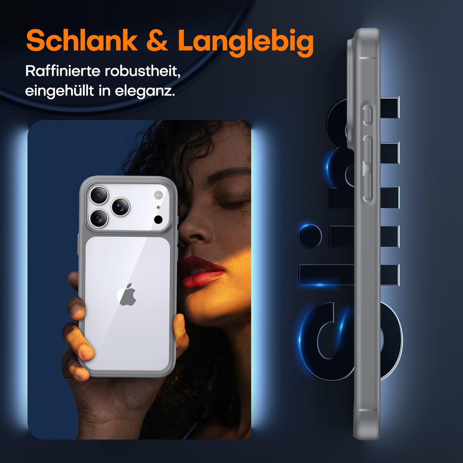 TAURI for iPhone 17 Pro Case, Full Camera Protection with Screen Protector, Anti-Yellowing Military-Grade Protection Shockproof Slim Phone Case for iPhone 17 Pro, Grey