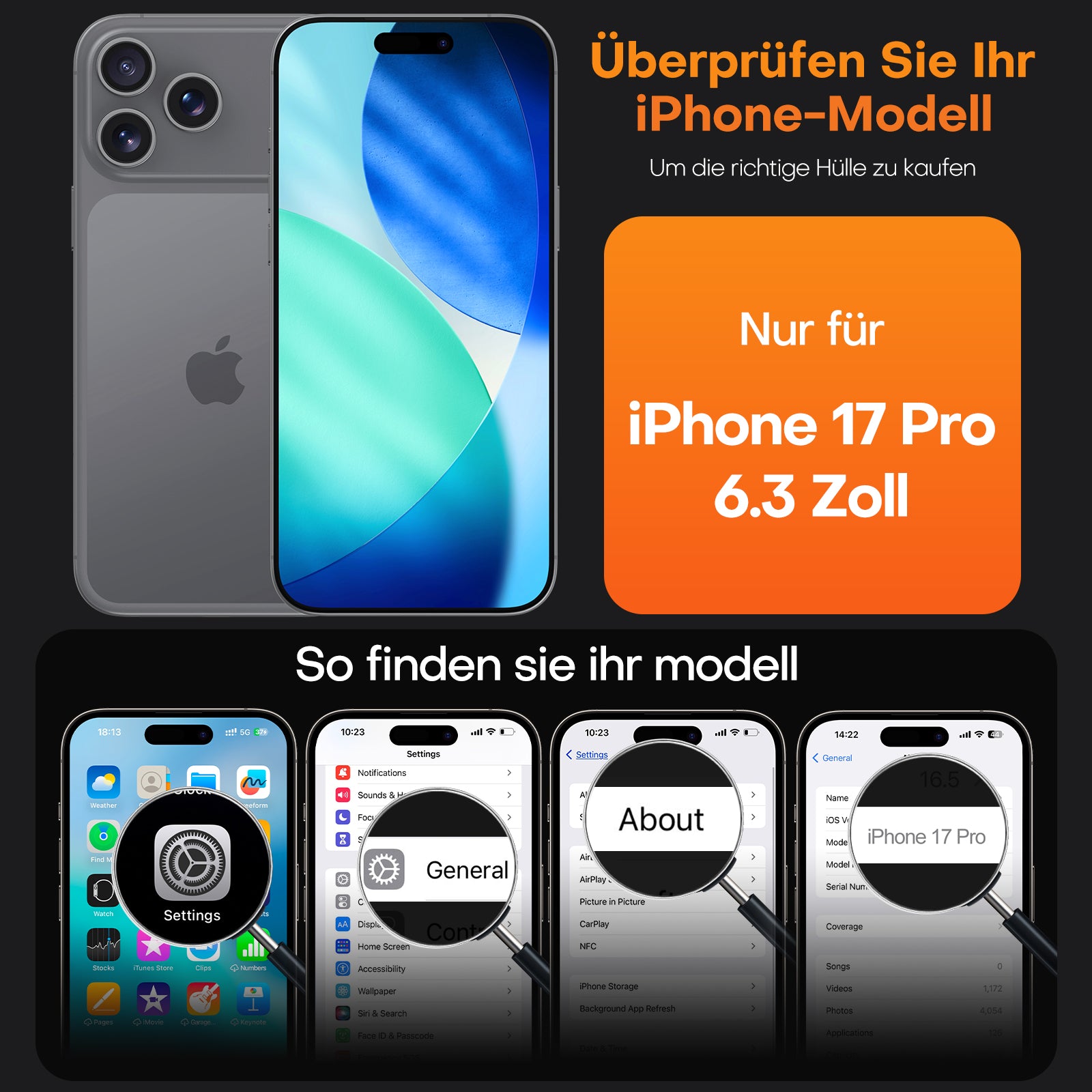 TAURI for iPhone 17 Pro Case, Full Camera Protection with Screen Protector, Translucent Matte Military-Grade Protection Shockproof Slim Phone Case for iPhone 17 Pro, Matte Black