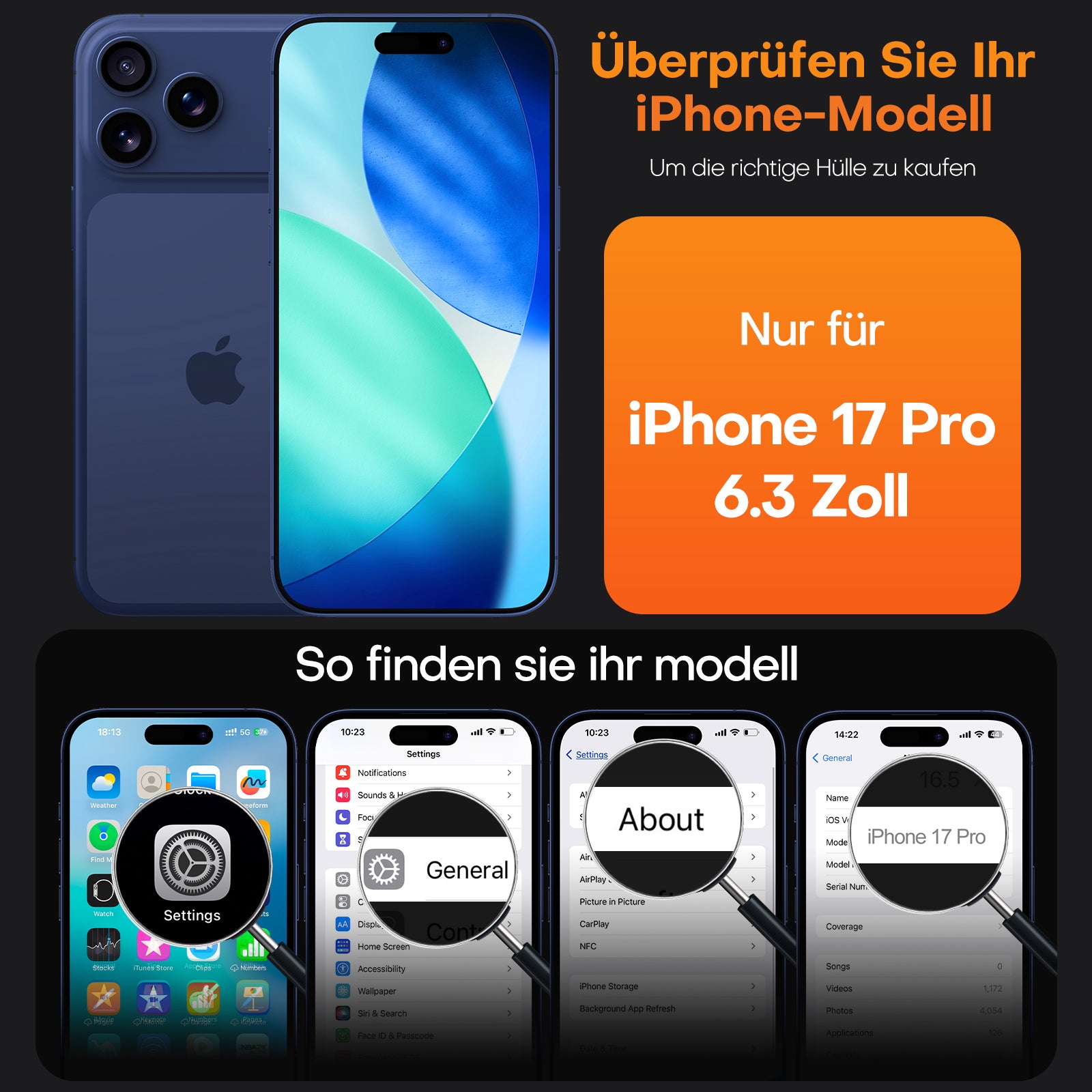TAURI for iPhone 17 Pro Case, Full Camera Protection with Screen Protector, Translucent Matte Military-Grade Protection Shockproof Slim Phone Case for iPhone 17 Pro, Matte Blue