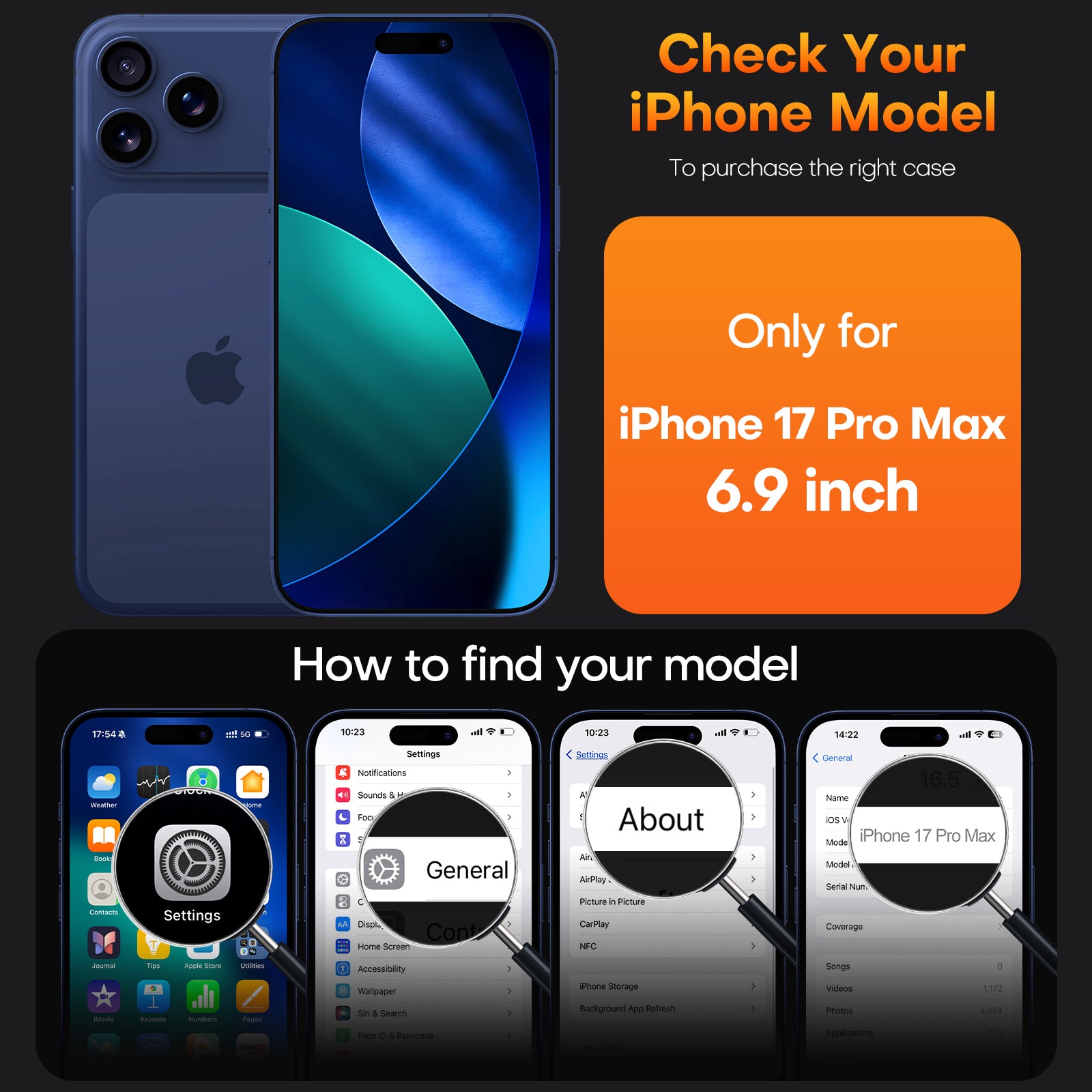 TAURI for iPhone 17 Pro Max Case, Full Camera Protection with Screen Protector, Translucent Matte Military-Grade Protection Shockproof Slim Phone Case for iPhone 17 ProMax, Matte Blue