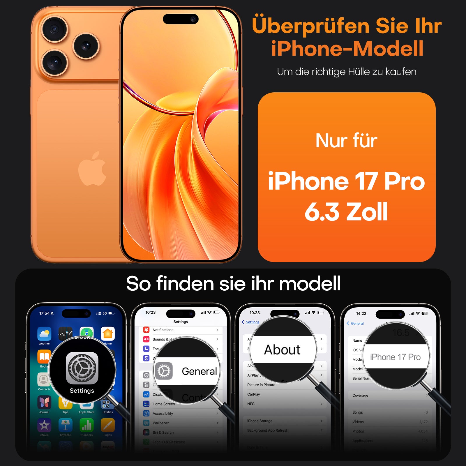 TAURI for iPhone 17 Pro Case, Full Camera Protection with Screen Protector, Anti-Yellowing Military-Grade Protection Shockproof Slim Phone Case for iPhone 17 Pro, Clear