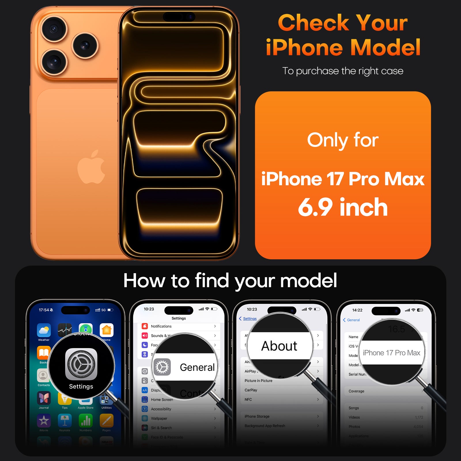 TAURI for iPhone 17 Pro Max Case, Full Camera Protection with Screen Protector, Anti-Yellowing Military-Grade Protection Shockproof Slim Phone Case for iPhone 17 ProMax, Clear