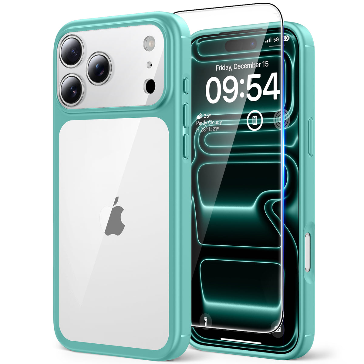 TAURI for iPhone 17 Pro Max Case, Full Camera Protection with Screen Protector, Anti-Yellowing Military-Grade Protection Shockproof Slim Phone Case for iPhone 17 ProMax, Green