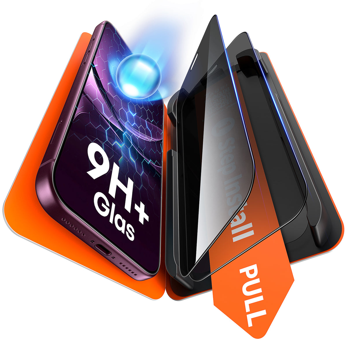 TAURI 2 Pack for 18 Pro Privacy Screen Protector, 1-Step Install