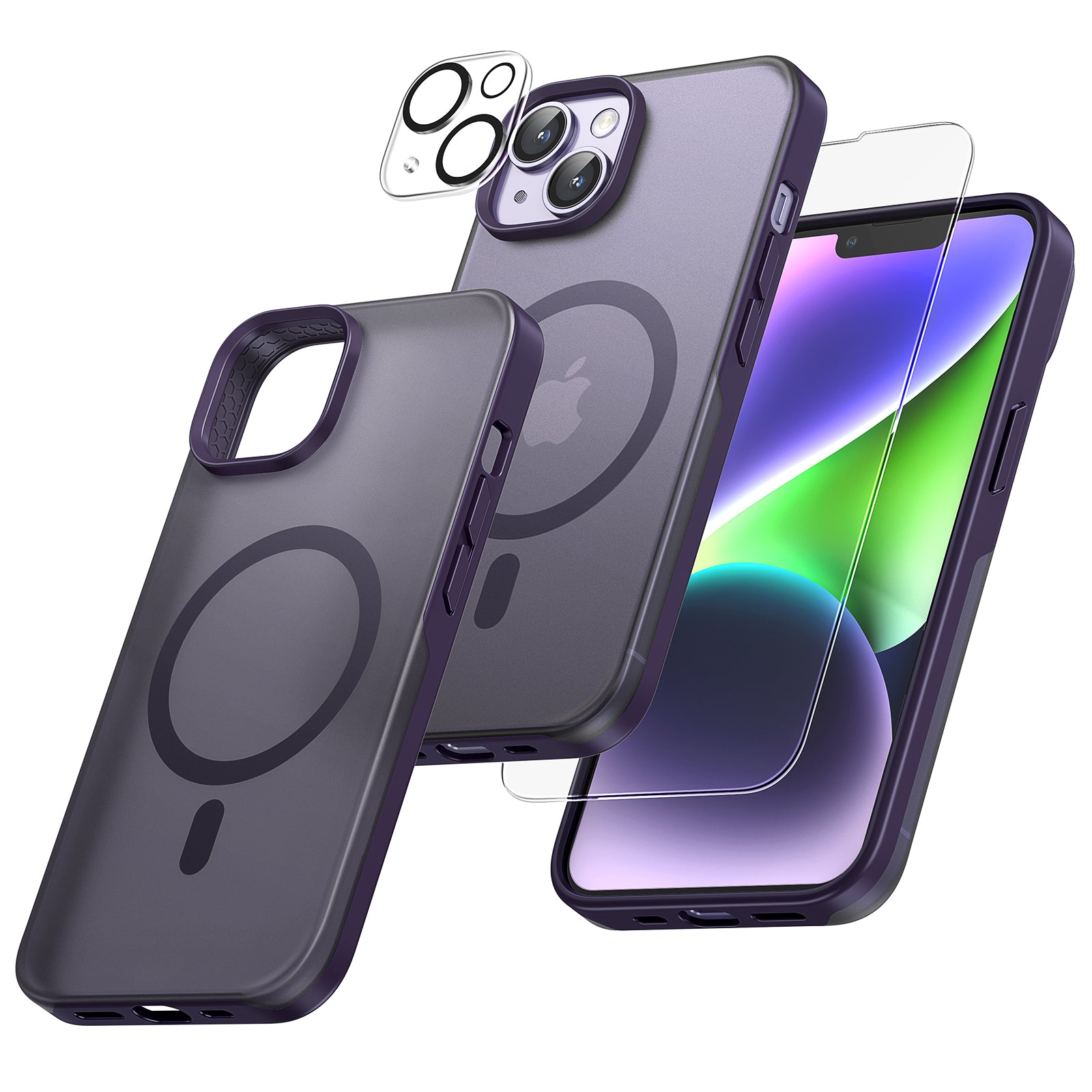 TAURI [5 in 1] Magnetic for iPhone 14 Case [Compatible with MagSafe] w