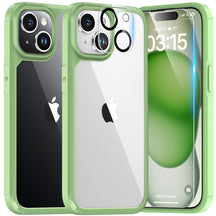 TAURI for iPhone 15 Case, [5 in 1] 1X Clear Case [Not-Yellowing] with 2X Screen Protector + 2X Camera Lens Protector, [Military Grade Drop Protection] Shockproof Slim Phone Case for iPhone 15, 6.1"