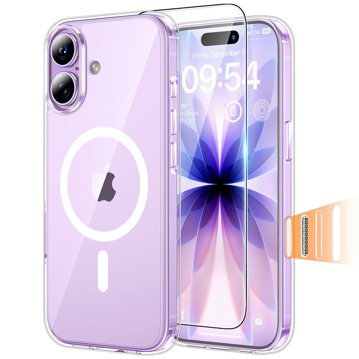 TAURI for iPhone 17 Case, Camera Control Anti-Yellowing, with Screen Protector, Military-Grade Protection Shockproof Phone Case for iPhone 17, Clear