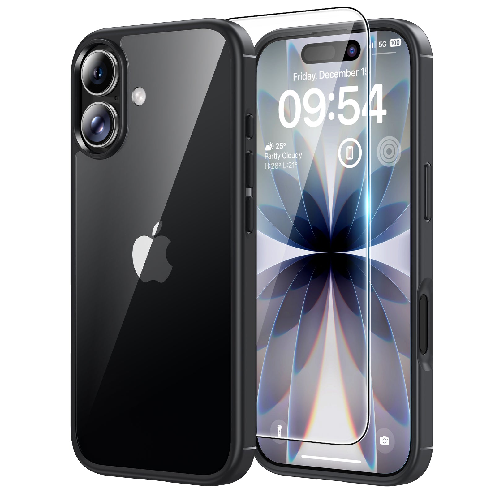 TAURI for iPhone 17 Case, Anti-Yellowing with Screen Protector, Military-Grade Protection Shockproof Slim Phone Case for iPhone 17, Black