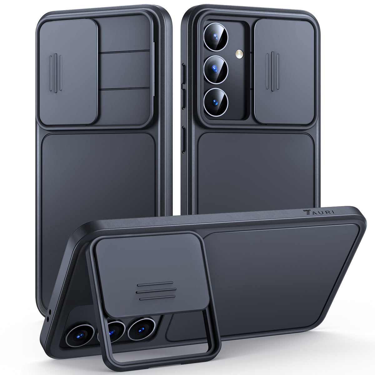 TAURI Kickstand for Samsung Galaxy S24 Case with Camera Cover, [Rugged