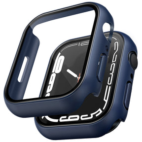 TAURI 2 Pack Hard Case Designed for Apple Watch Series 9 (2023) Series 8/7 45mm, [360° Shockproof] with 9H Tempered Glass Screen Protector, [Scratch-Resistant] Cover for iWatch 45mm - Black