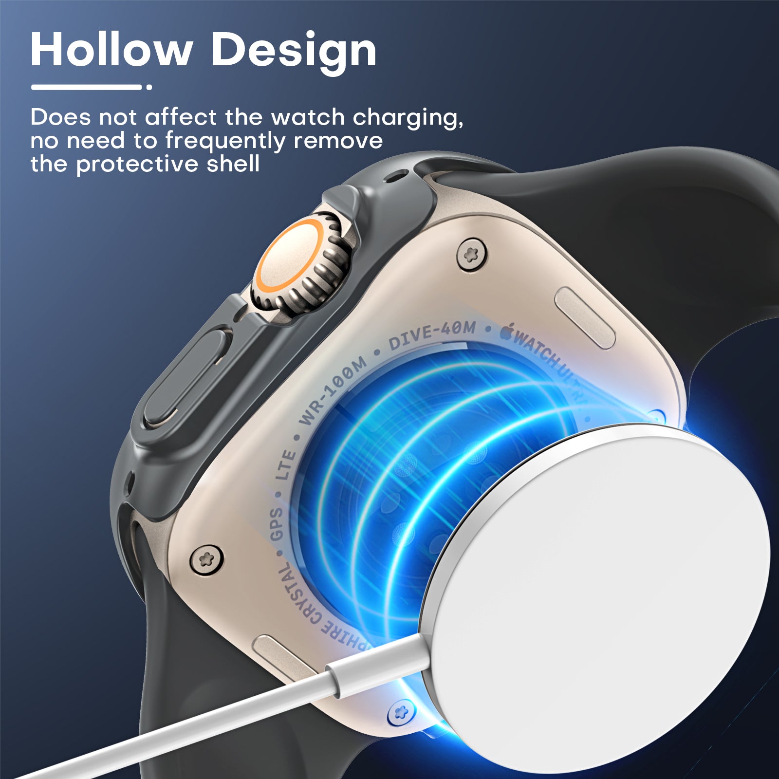 TAURI 2 Pack Hard Case Designed for Apple Watch Ultra 2 / Ultra 1 49mm with 9H Tempered Glass Screen Protector, [Touch Sensitive] [Full Coverage] Slim Bumper Protective Cover for iWatch 49mm- Grey