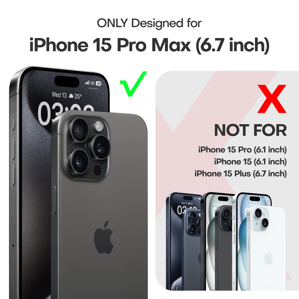 TAURI 360°Rotatable Magnetic Ring for iPhone 15 Pro Max 6.7 inch, [15-FT Drop Resistance] with Kickstand & Mag-Safe, Translucent Protective Ring Holder Shockproof Cover for 15 ProMax 2023, Black