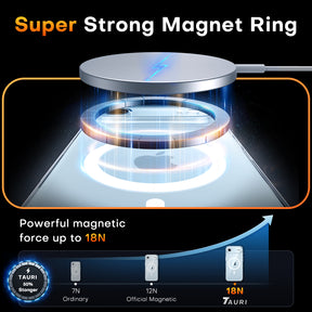 TAURI for iPhone Air Case, Compatible with MagSafe with Screen Protector, Full Camera Protection, Anti-Yellowing Military-Grade Protection Shockproof Slim Magnetic Case for iPhone Air, Clear