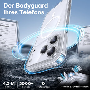 TAURI Original Design for iPhone 17 Pro Max Case, Compatible with MagSafe with Screen Protector, Anti-Yellowing Military-Grade Protection Shockproof Magnetic iPhone 17 ProMax Case, Clear White