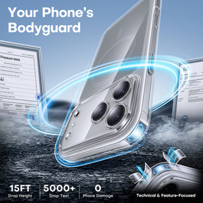TAURI Original Design for iPhone 17 Pro Max Case, Compatible with MagSafe with Screen Protector, Anti-Yellowing Military-Grade Protection Shockproof Magnetic iPhone 17 ProMax Case, Clear Grey