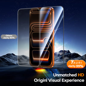 TAURI 2 Pack for iPhone 17 Pro Screen Protector, [1-Step Install] with Auto Dust-Removal, 9H+ Tempered Glass, Full Coverage Protection, Anti-scratch [Military-Grade Shatterproof] Bubble-Free