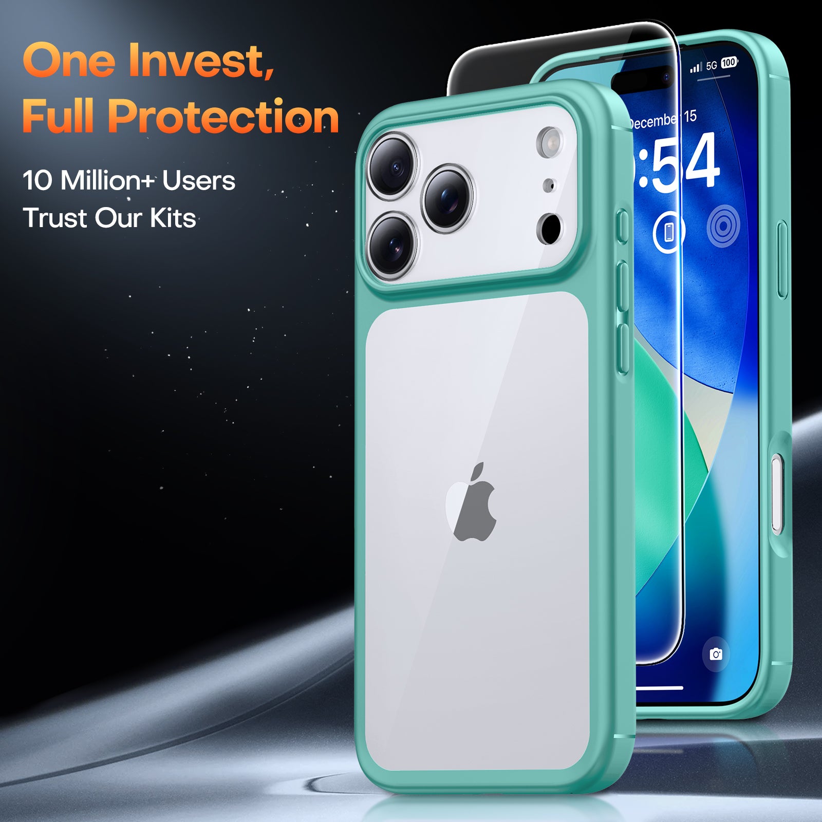 TAURI for iPhone 17 Pro Case, Full Camera Protection with Screen Protector, Anti-Yellowing Military-Grade Protection Shockproof Slim Phone Case for iPhone 17 Pro, Green