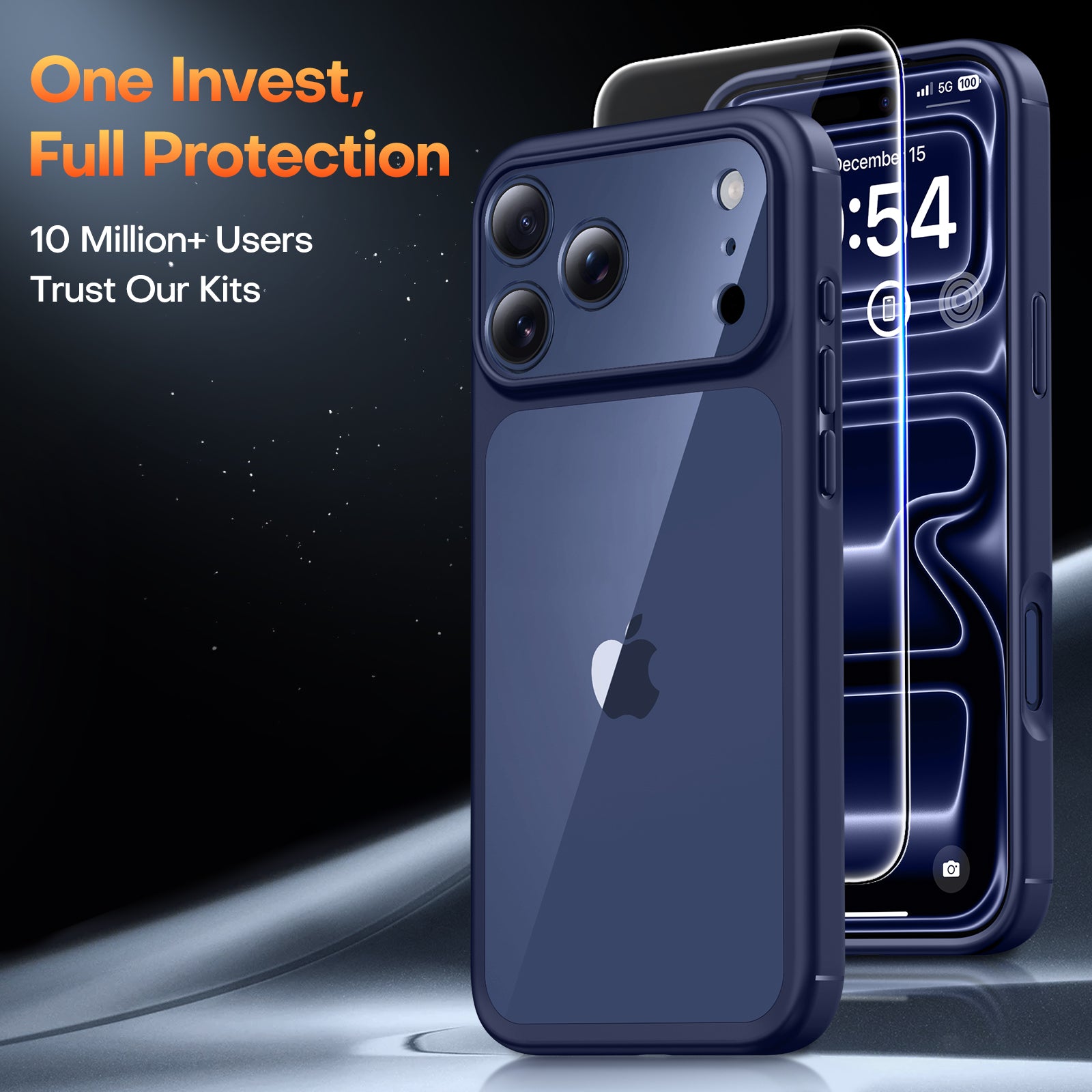 TAURI for iPhone 17 Pro Max Case, Full Camera Protection with Screen Protector, Anti-Yellowing Military-Grade Protection Shockproof Slim Phone Case for iPhone 17 ProMax, Blue