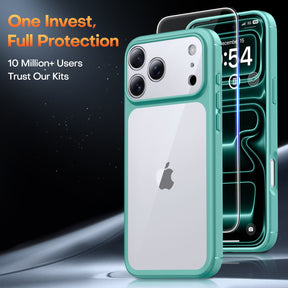 TAURI for iPhone 17 Pro Max Case, Full Camera Protection with Screen Protector, Anti-Yellowing Military-Grade Protection Shockproof Slim Phone Case for iPhone 17 ProMax, Green