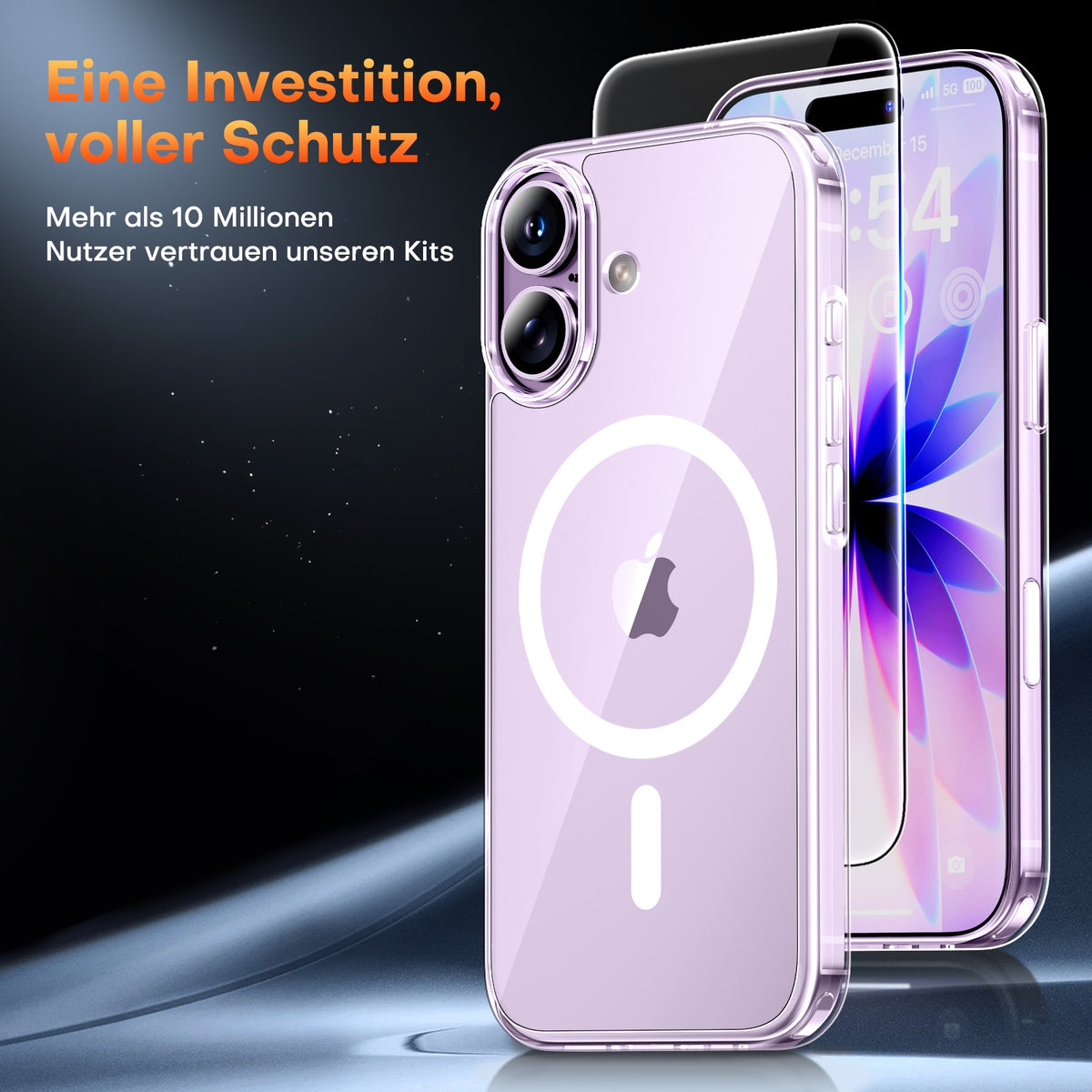 TAURI for iPhone 17 Case, Camera Control Anti-Yellowing, with Screen Protector, Military-Grade Protection Shockproof Phone Case for iPhone 17, Clear