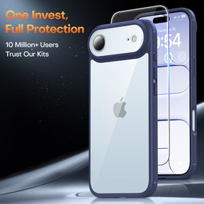 TAURI for iPhone Air Case, Full Camera Protection with Screen Protector, Anti-Yellowing Military-Grade Protection Shockproof Slim Phone Case for iPhone Air, Blue