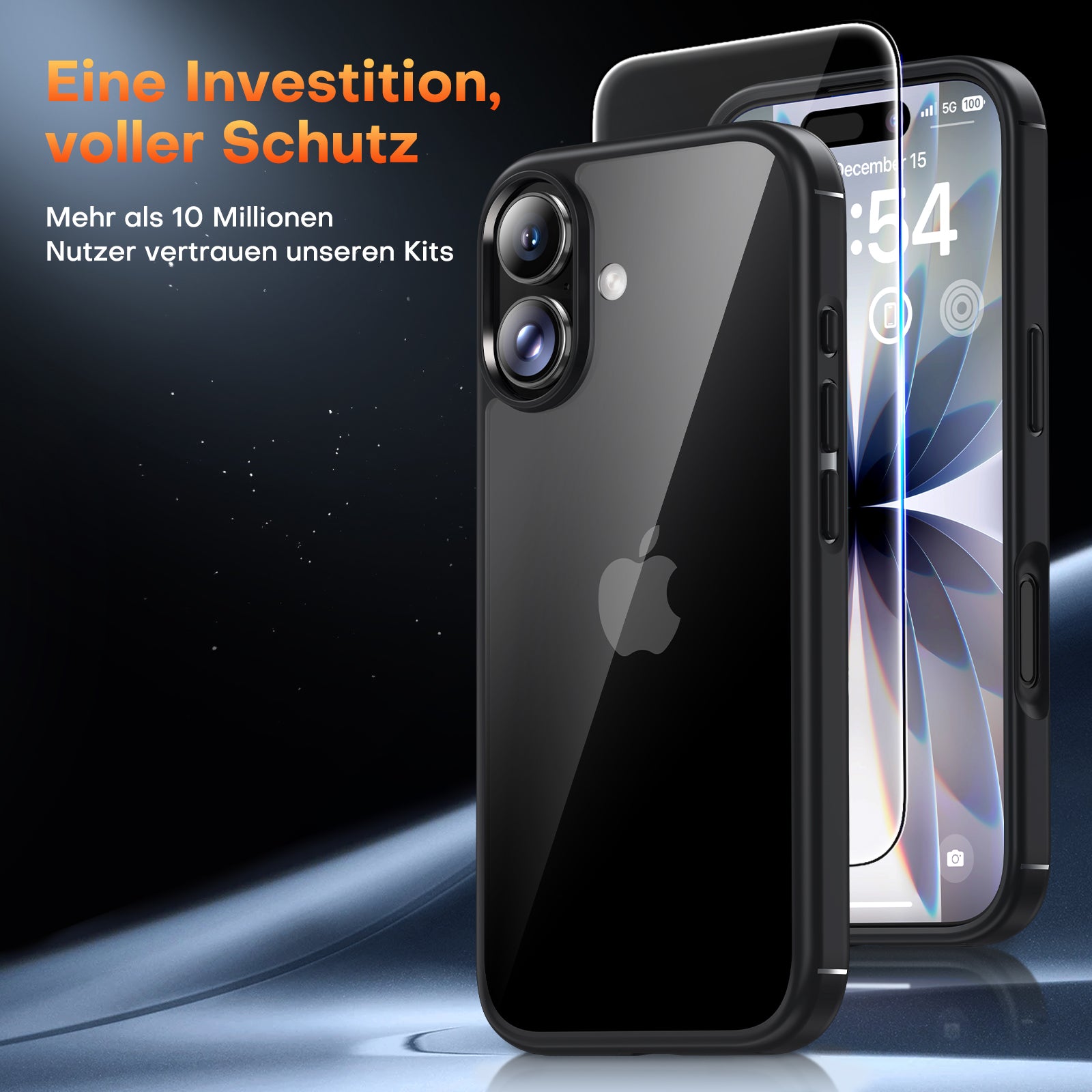 TAURI for iPhone 17 Case, Anti-Yellowing with Screen Protector, Military-Grade Protection Shockproof Slim Phone Case for iPhone 17, Black