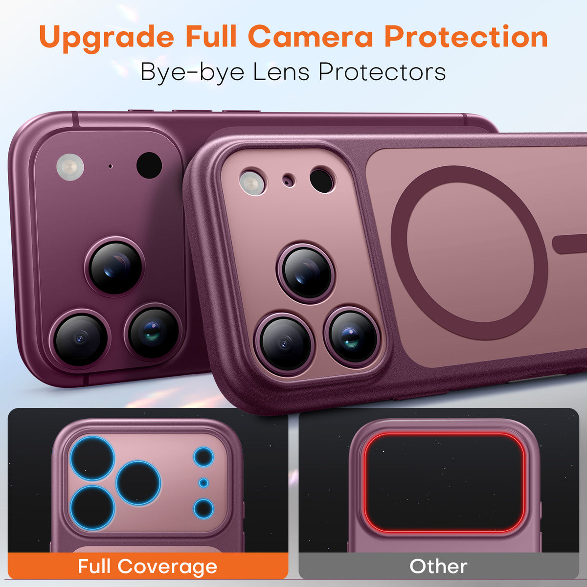 TAURI for iPhone 18 Pro Case, Compatible with MagSafe, Burgundy