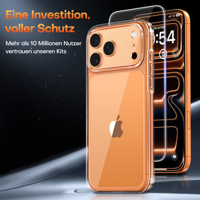 TAURI for iPhone 17 Pro Case, Full Camera Protection with Screen Protector, Anti-Yellowing Military-Grade Protection Shockproof Slim Phone Case for iPhone 17 Pro, Clear
