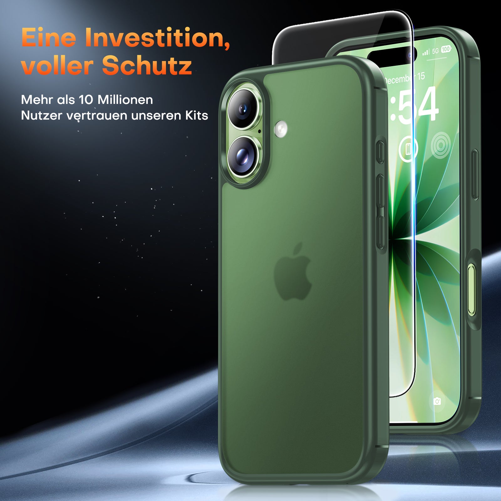 TAURI for iPhone 17 Case, Anti-Yellowing with Screen Protector, Translucent Matte Military-Grade Protection Shockproof Slim Phone Case for iPhone 17, Matte Green
