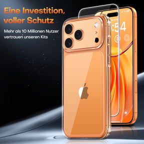 TAURI for iPhone 17 Pro Case, Full Camera Protection with Screen Protector, Anti-Yellowing Military-Grade Protection Shockproof Slim Phone Case for iPhone 17 Pro, Clear