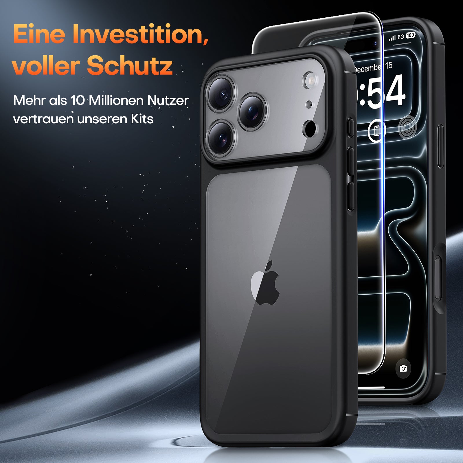 TAURI for iPhone 17 Pro Case, Full Camera Protection with Screen Protector, Anti-Yellowing Military-Grade Protection Shockproof Slim Phone Case for iPhone 17 Pro, Black