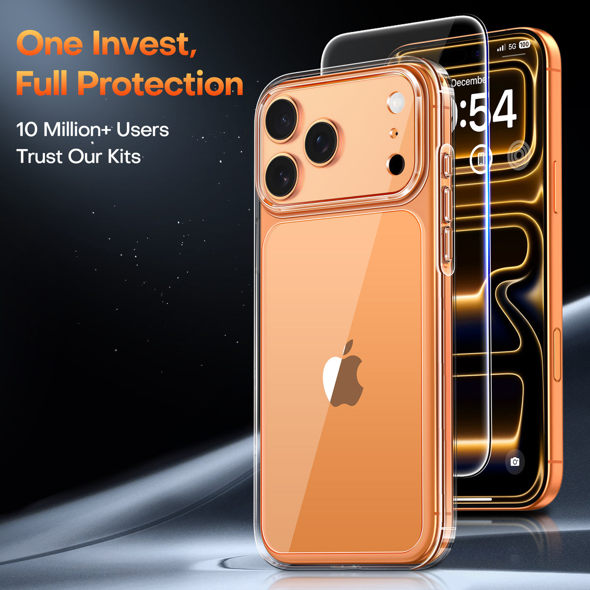 TAURI for iPhone 17 Pro Max Case, Full Camera Protection with Screen Protector, Anti-Yellowing Military-Grade Protection Shockproof Slim Phone Case for iPhone 17 ProMax, Clear
