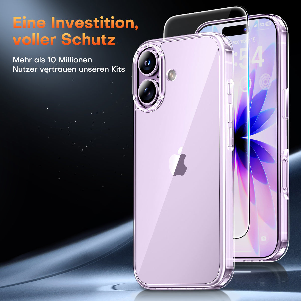 TAURI for iPhone 17 Case, Anti-Yellowing with Screen Protector, Military-Grade Protection Shockproof Slim Phone Case for iPhone 17, Clear