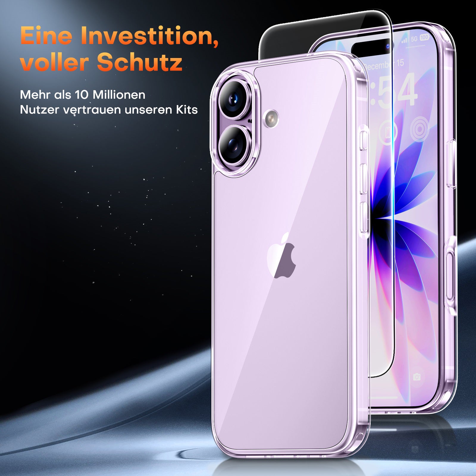 TAURI for iPhone 17 Case, Anti-Yellowing with Screen Protector, Military-Grade Protection Shockproof Slim Phone Case for iPhone 17, Clear