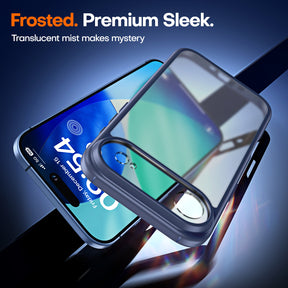 TAURI for iPhone Air Case, Full Camera Protection with Screen Protector, Translucent Matte Military-Grade Protection Shockproof Slim Phone Case for iPhone Air, Matte Blue