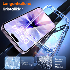 TAURI for iPhone 17 Case, Anti-Yellowing with Screen Protector, Military-Grade Protection Shockproof Slim Phone Case for iPhone 17, Clear