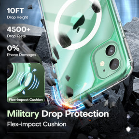 TAURI for iPhone 11 Phone Case Clear [Compatible with Magsafe], with 2X HD Screen Protector, [Military Grade Drop Protection] Shockproof Slim Case for iPhone 11 Case 6.1 inch