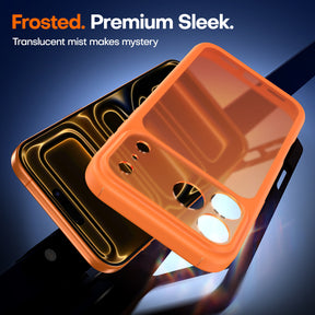 TAURI for iPhone 17 Pro Max Case, Full Camera Protection with Screen Protector, Translucent Matte Military-Grade Protection Shockproof Slim Phone Case for iPhone 17 ProMax, Matte Orange