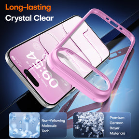 TAURI for iPhone Air Case, Full Camera Protection with Screen Protector, Anti-Yellowing Military-Grade Protection Shockproof Slim Phone Case for iPhone 17 Air 6.5 inch, Pink