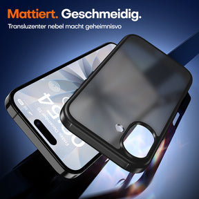 TAURI for iPhone 17 Case, Anti-Yellowing with Screen Protector, Translucent Matte Military-Grade Protection Shockproof Slim Phone Case for iPhone 17, Matte Black