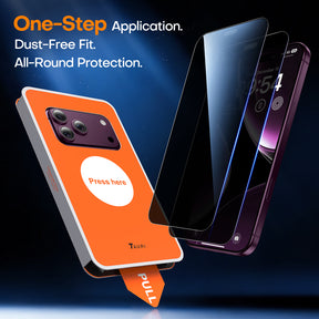TAURI 2 Pack for 18 Pro Max Privacy Screen Protector, 1-Step Install
