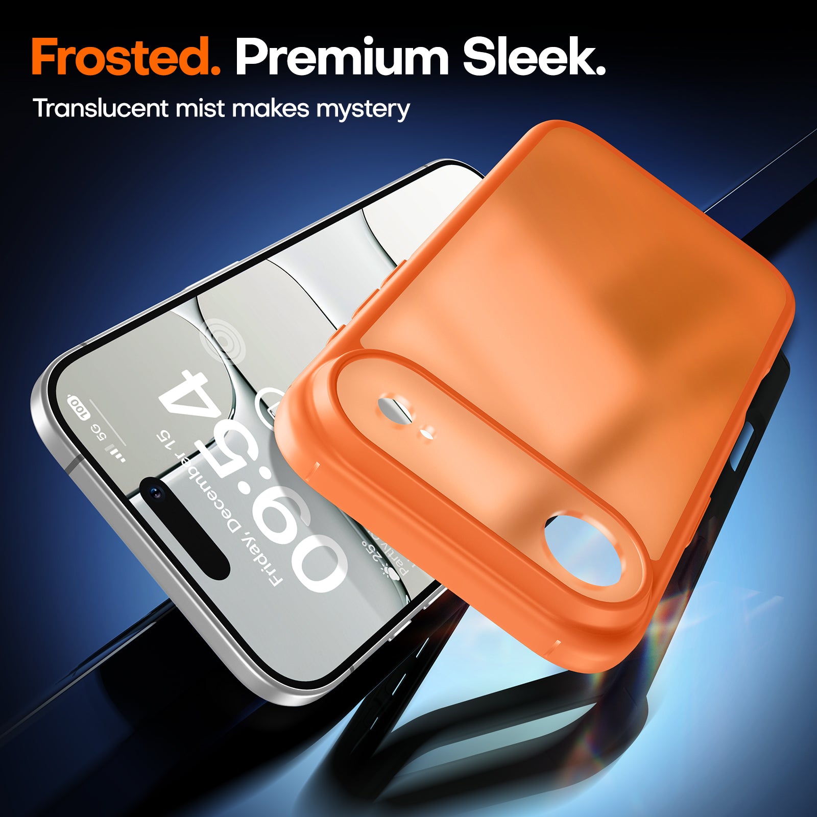 TAURI for iPhone Air Case, Full Camera Protection with Screen Protector, Translucent Matte Military-Grade Protection Shockproof Slim Phone Case for iPhone Air, Matte Orange