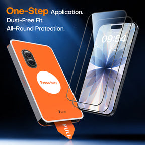 TAURI 2 Pack for iPhone 17 Screen Protector, [1-Step Install] with Auto Dust-Removal, 9H+ Tempered Glass, Full Coverage Protection, Anti-scratch [Military-Grade Shatterproof] Bubble-Free