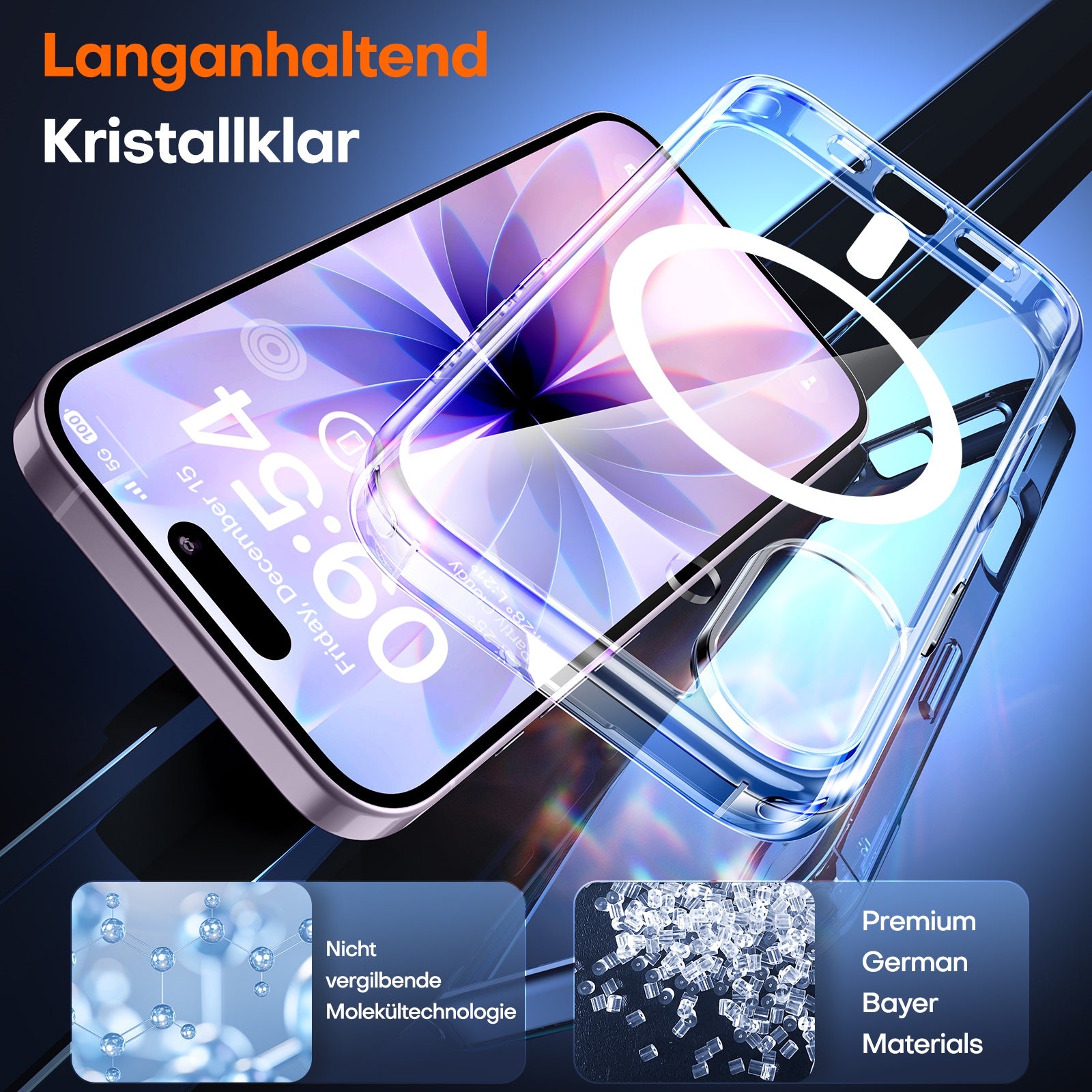 TAURI for iPhone 17 Case, Compatible with MagSafe with Screen Protector, Anti-Yellowing Military-Grade Protection Shockproof Slim Magnetic Case for iPhone 17, Clear