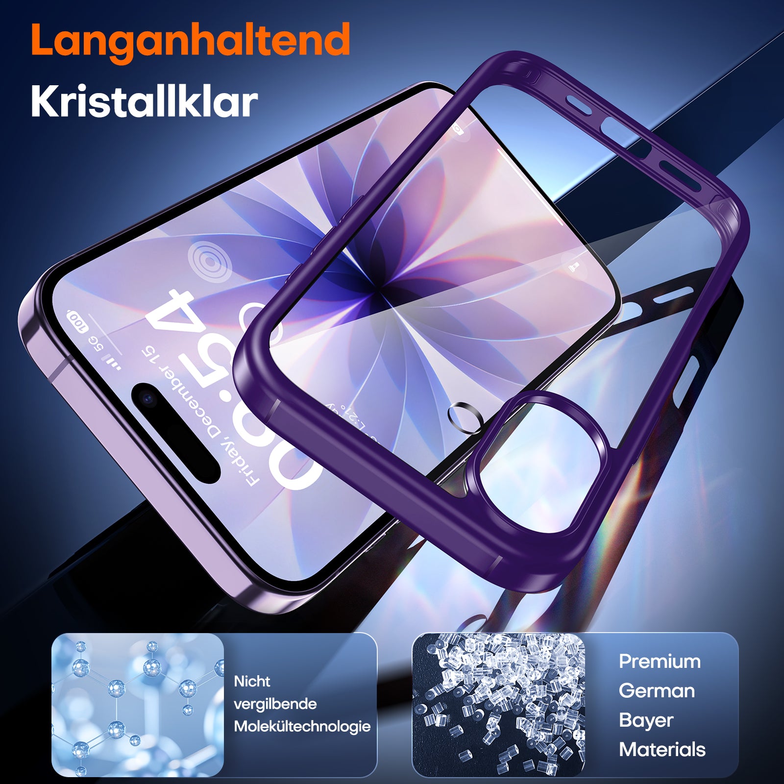 TAURI for iPhone 17 Case, Anti-Yellowing with Screen Protector, Military-Grade Protection Shockproof Slim Phone Case for iPhone 17, Purple